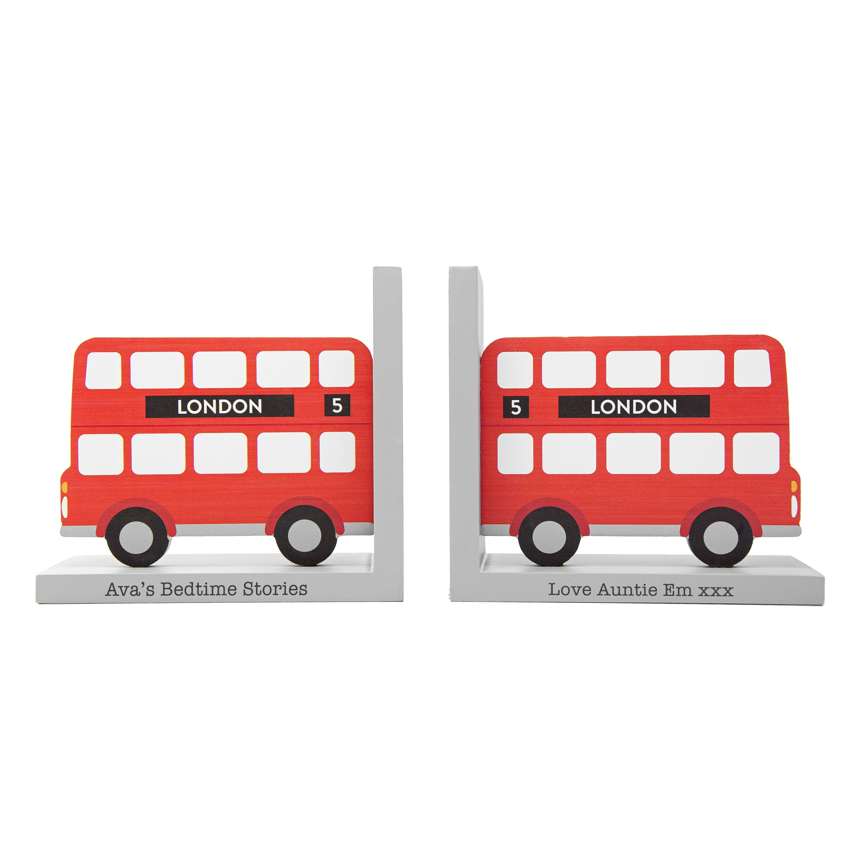 Personalised Kids London Bus Bookends