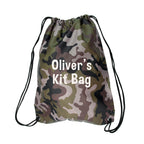 Personalised Kids Camo Drawstring Bag