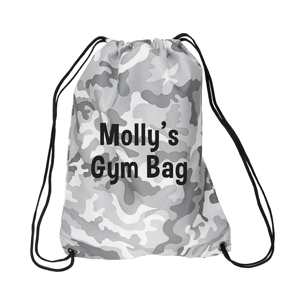 Personalised Kids Camo Drawstring Bag