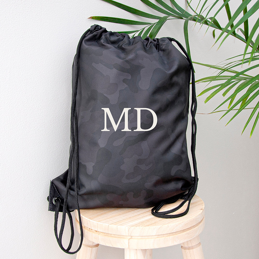 Personalised Camo Drawstring Bag