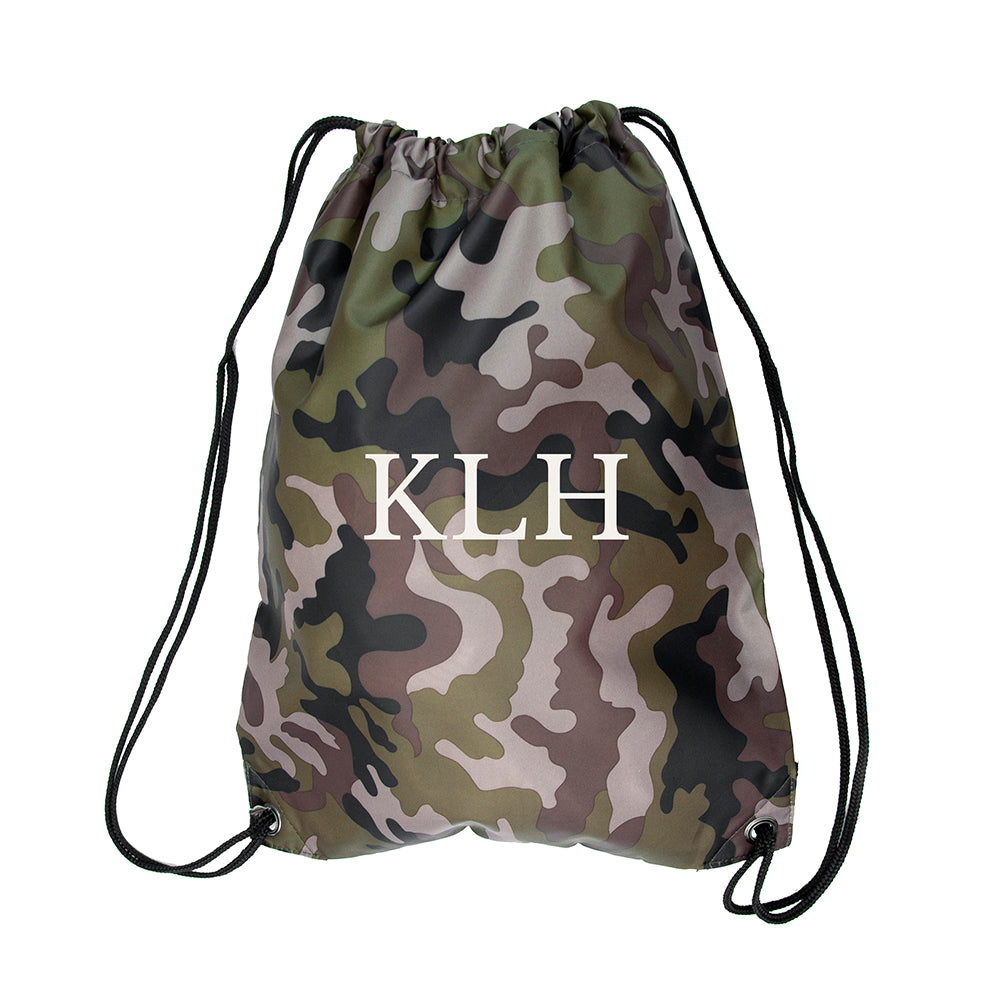 Personalised Camo Drawstring Bag