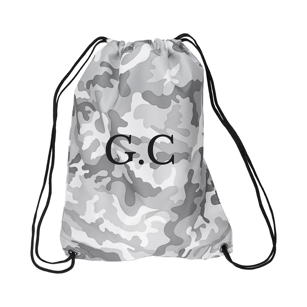Personalised Camo Drawstring Bag