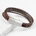 Personalised Men's Black Rune Duo Bracelet
