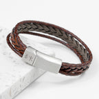 Personalised Men's Black Rune Duo Bracelet