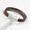 Personalised Men's Brown Rune Woven Bracelet