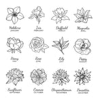 Personalised Silver Heart Birth Flower Compact Mirror