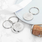 Personalised Round Birth Flower Keyring
