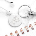 Personalised Round Birth Flower Keyring