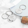 Personalised Round Birth Flower Keyring