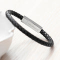Personalised Men's Leather Celtic Trinity Bracelet With Tube Clasp