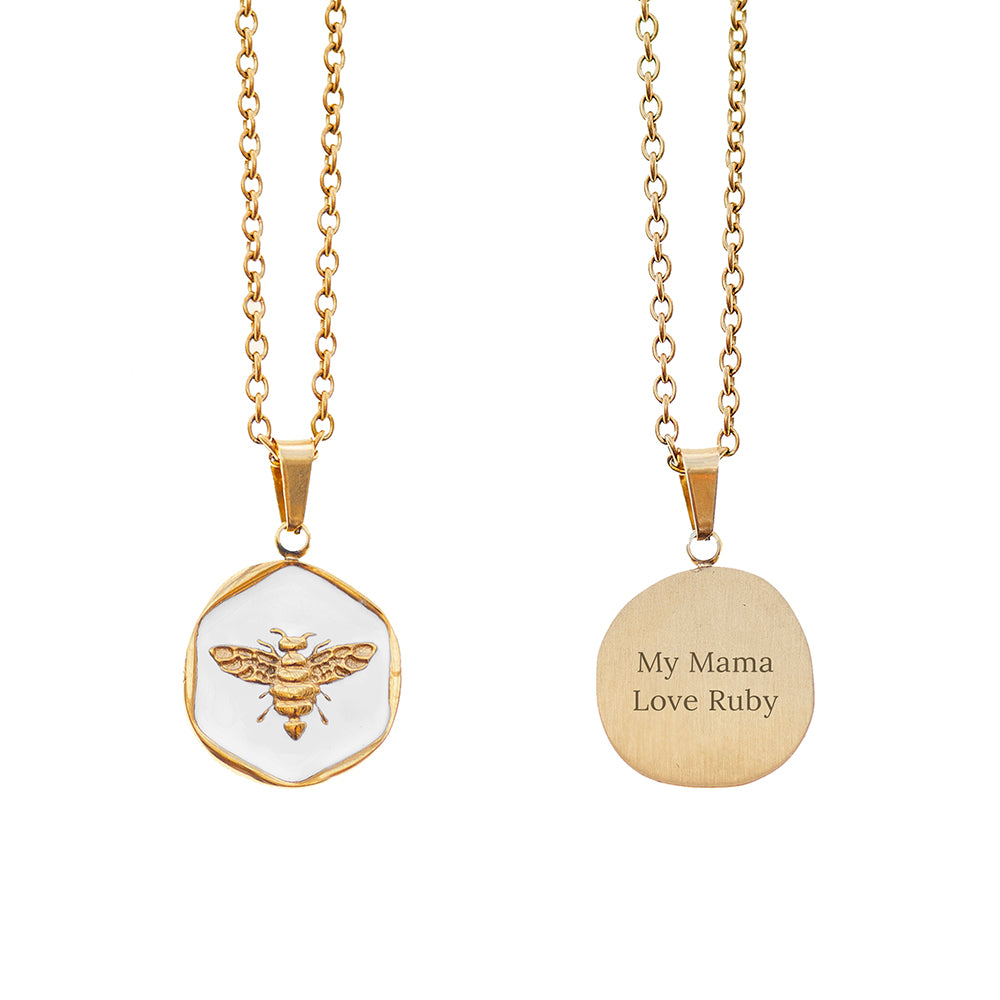 Personalised Honey Bee Pendant and Necklace