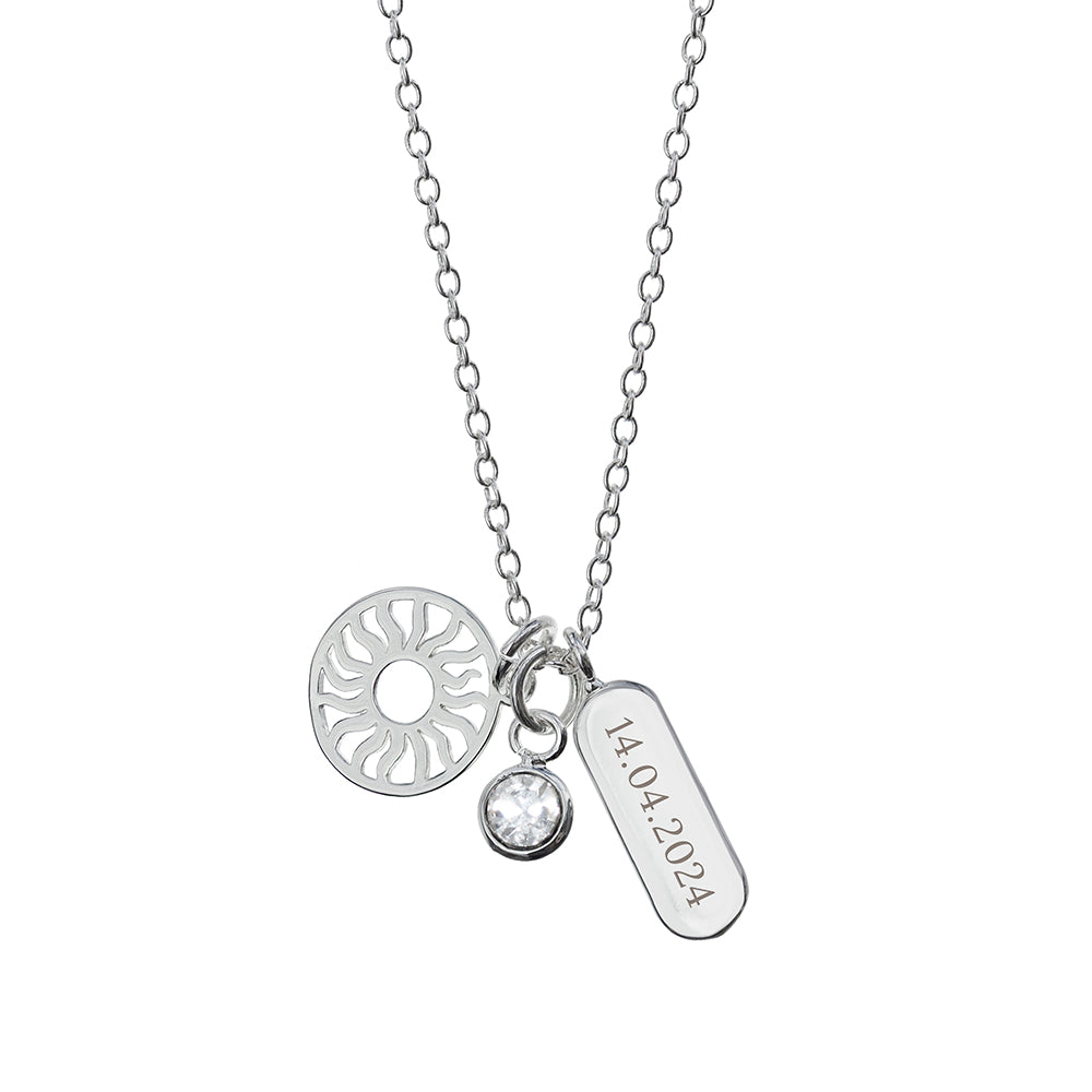 Personalised Eternal Sun Charms Necklace