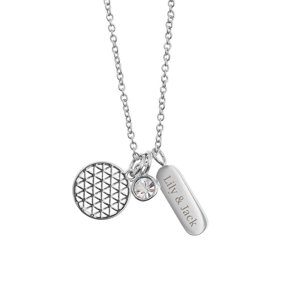 Personalised Silver Mandala Charms Necklace