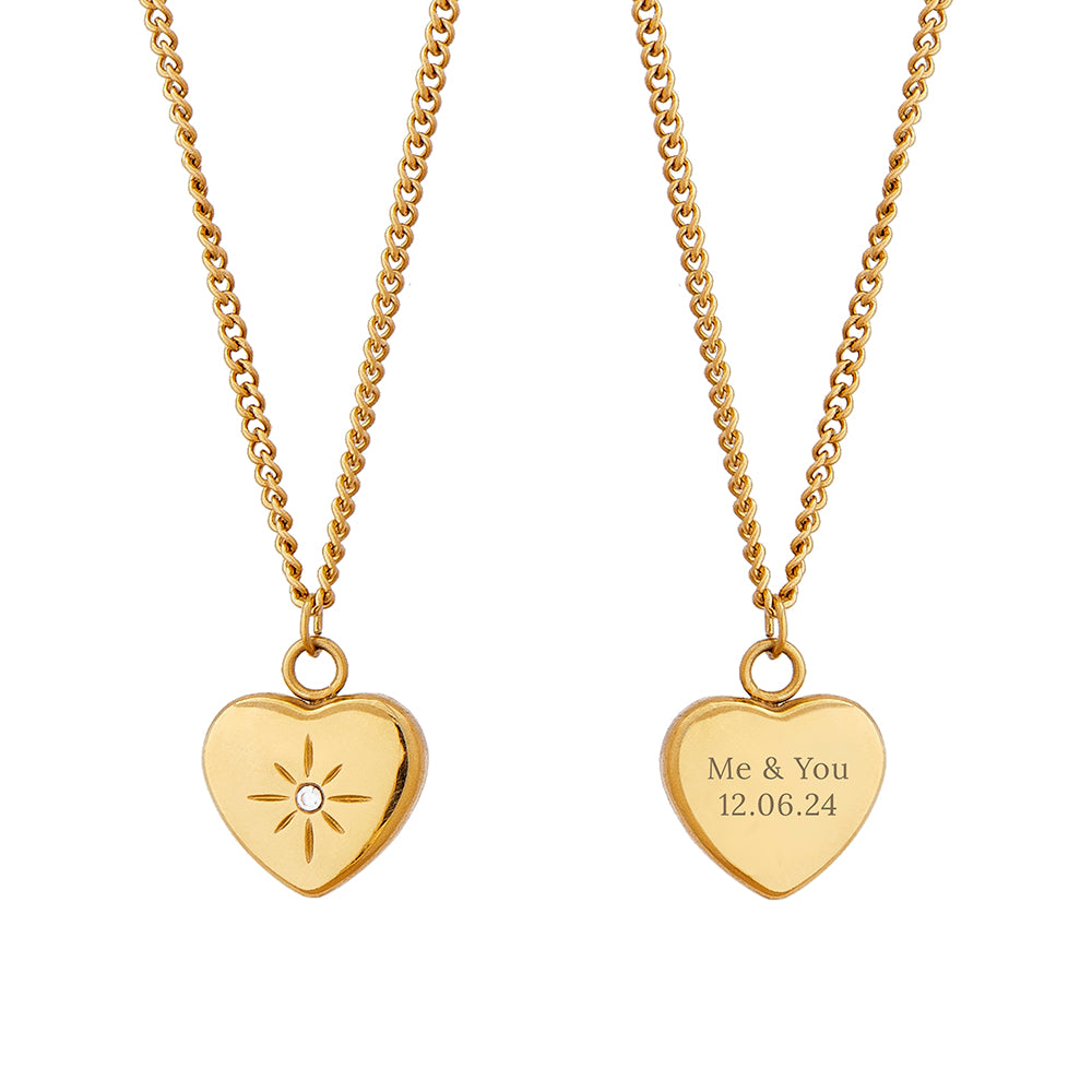 Personalised Celestial Heart Pendant and Necklace