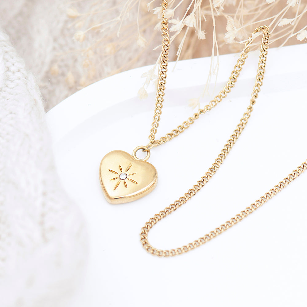 Personalised Celestial Heart Pendant and Necklace