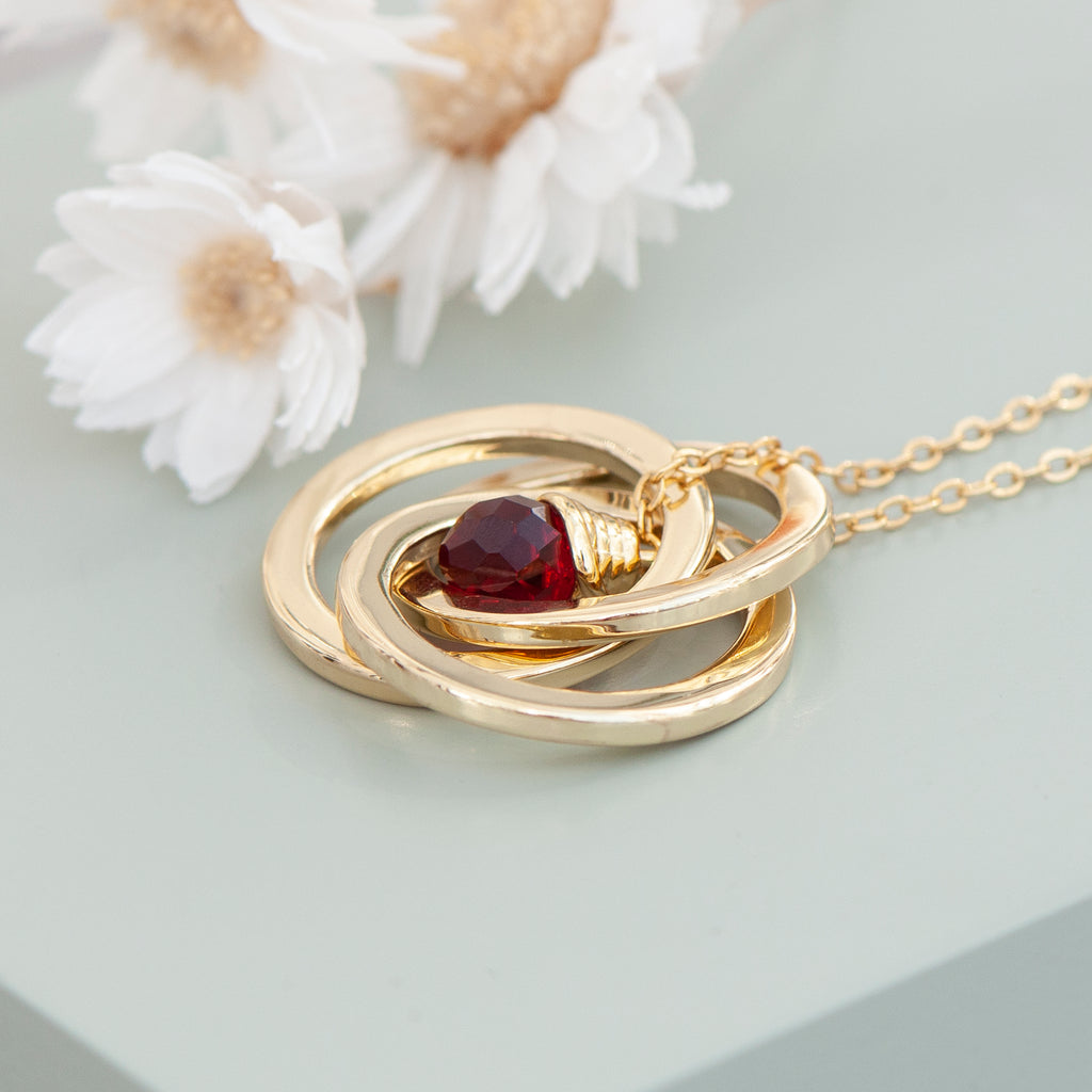 Personalised Russian Ring Crystal Necklace