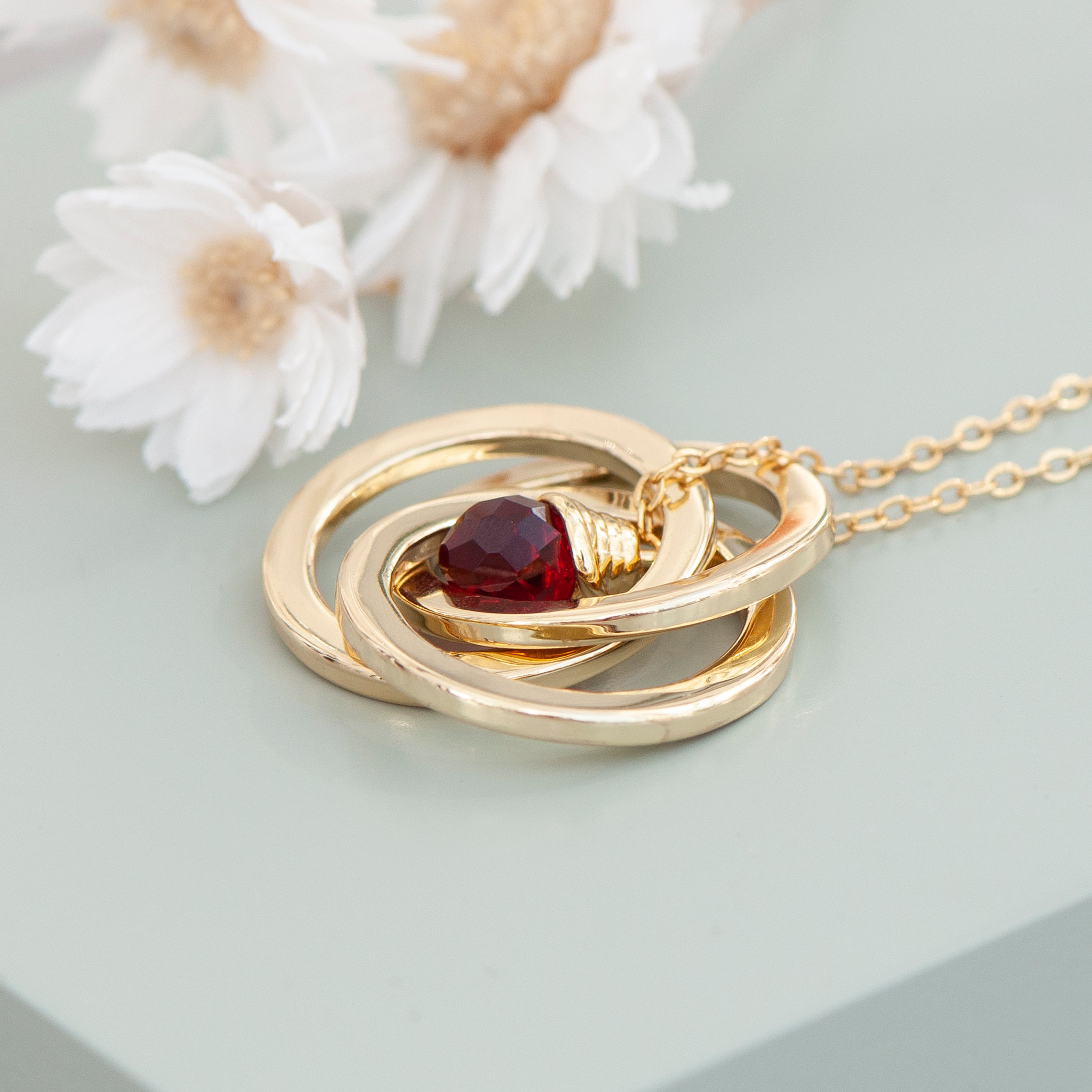Personalised Russian Ring Crystal Necklace