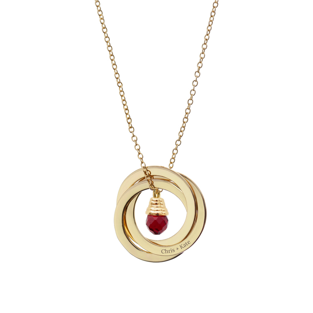 Personalised Russian Ring Crystal Necklace