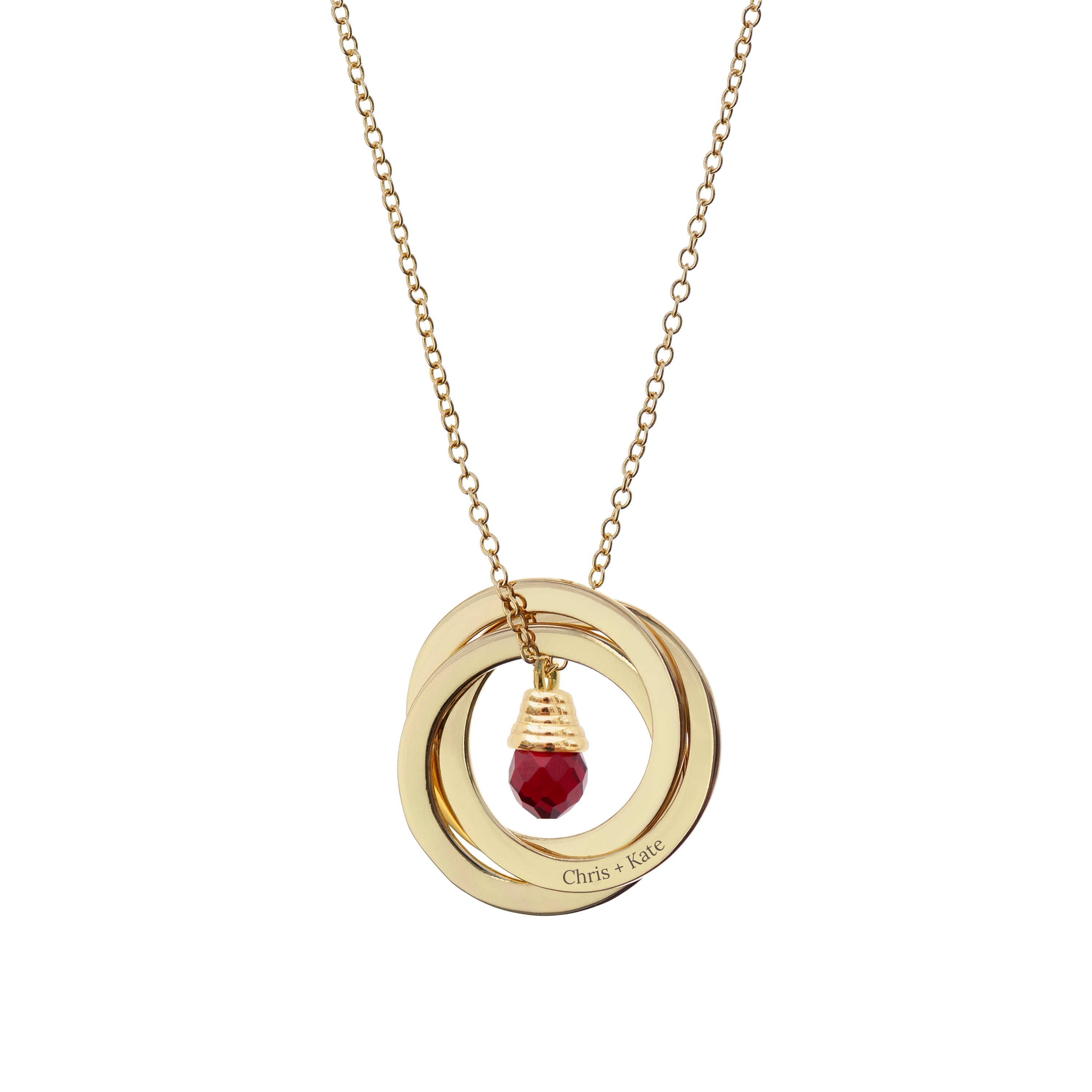 Personalised Russian Ring Crystal Necklace