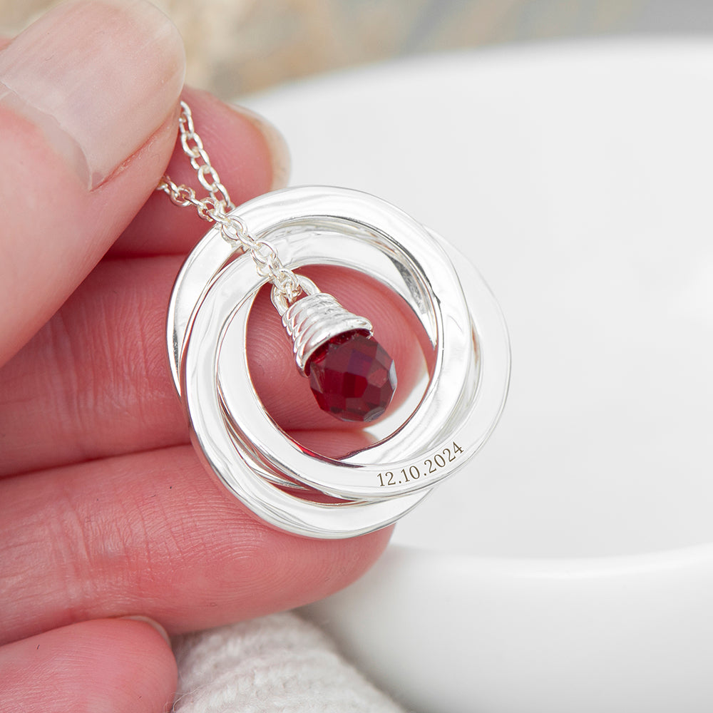 Personalised Russian Ring Crystal Necklace