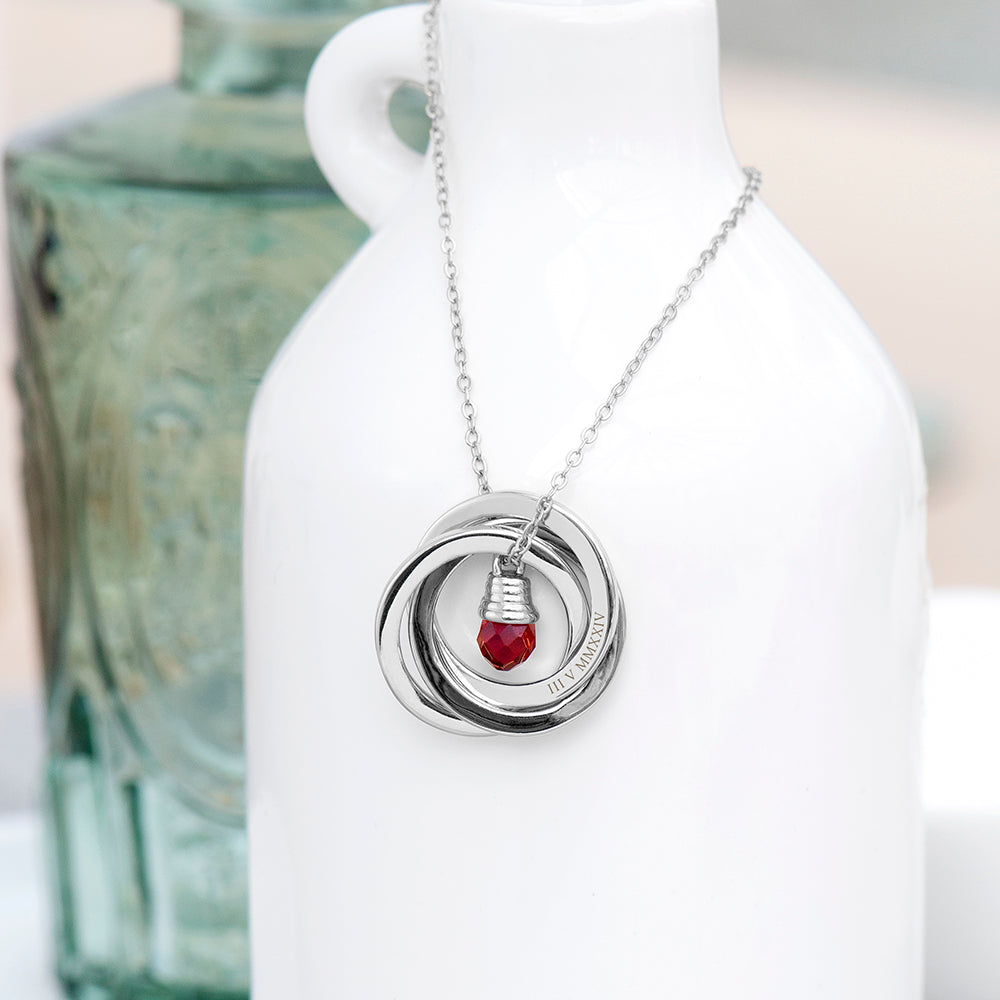 Personalised Russian Ring Crystal Necklace