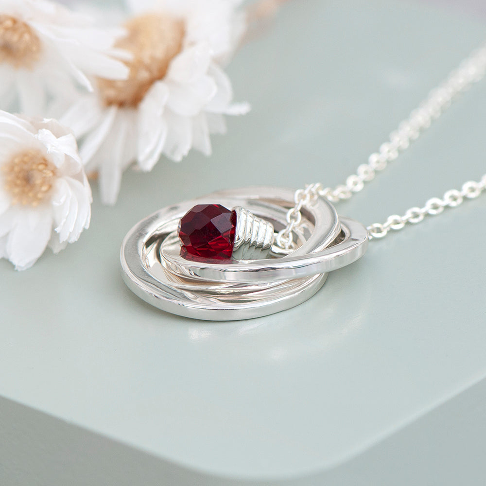 Personalised Russian Ring Crystal Necklace