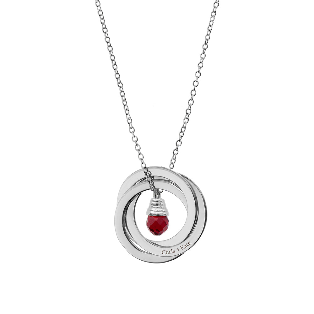 Personalised Russian Ring Crystal Necklace