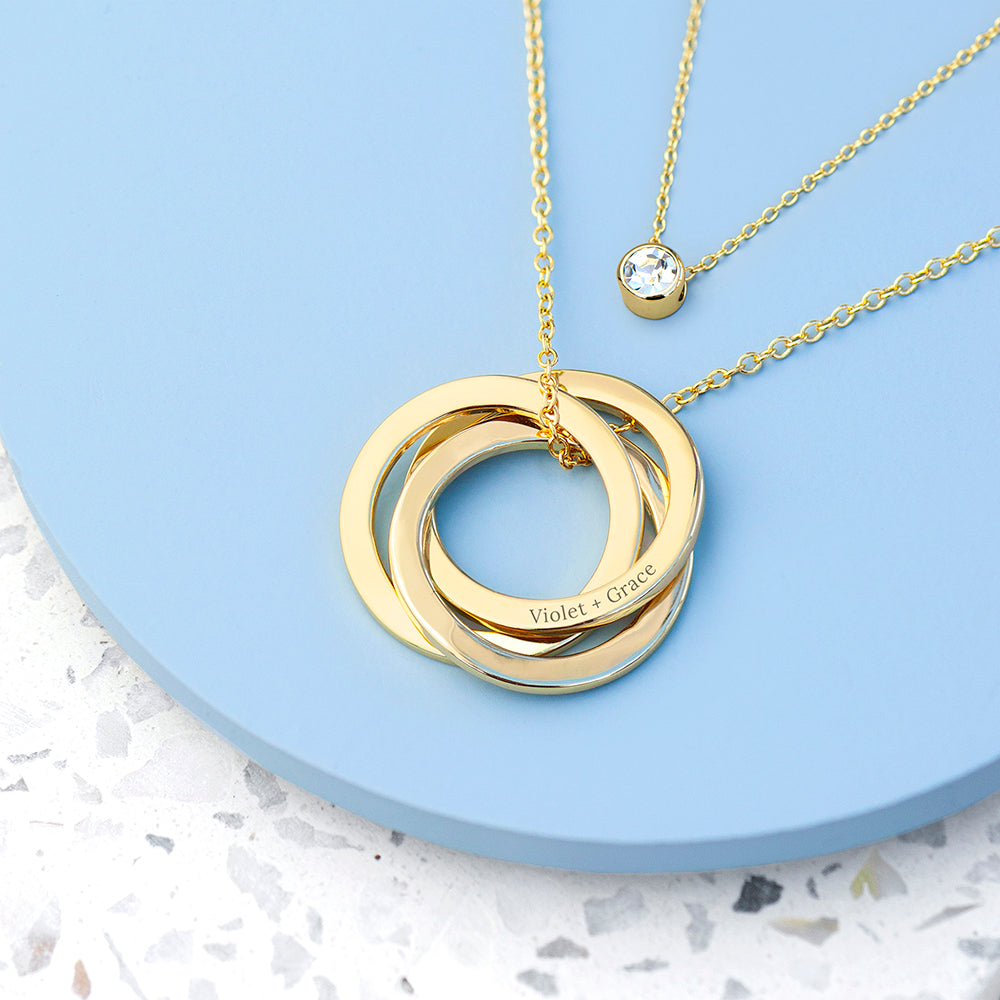 Personalised Russian Ring Layered Necklace