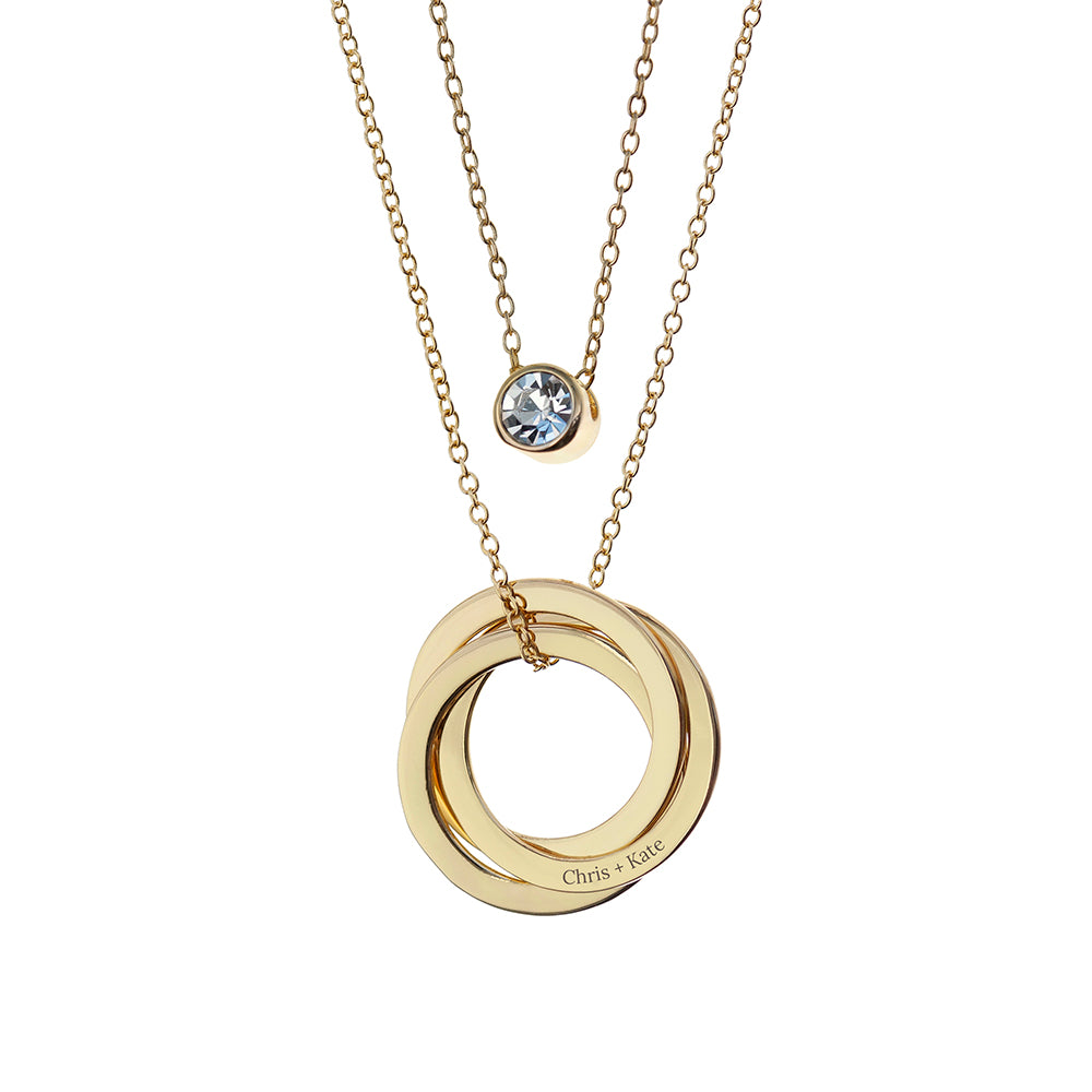 Personalised Russian Ring Layered Necklace