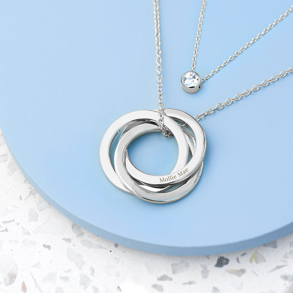 Personalised Russian Ring Layered Necklace