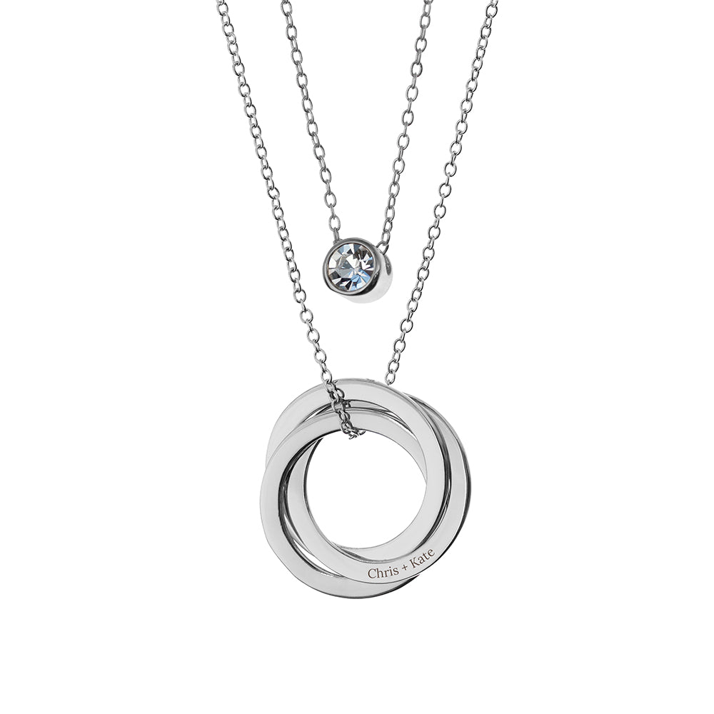 Personalised Russian Ring Layered Necklace