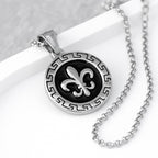 Personalised Men's Fleur-de-lis Pendant Necklace