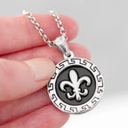 Personalised Men's Fleur-de-lis Pendant Necklace