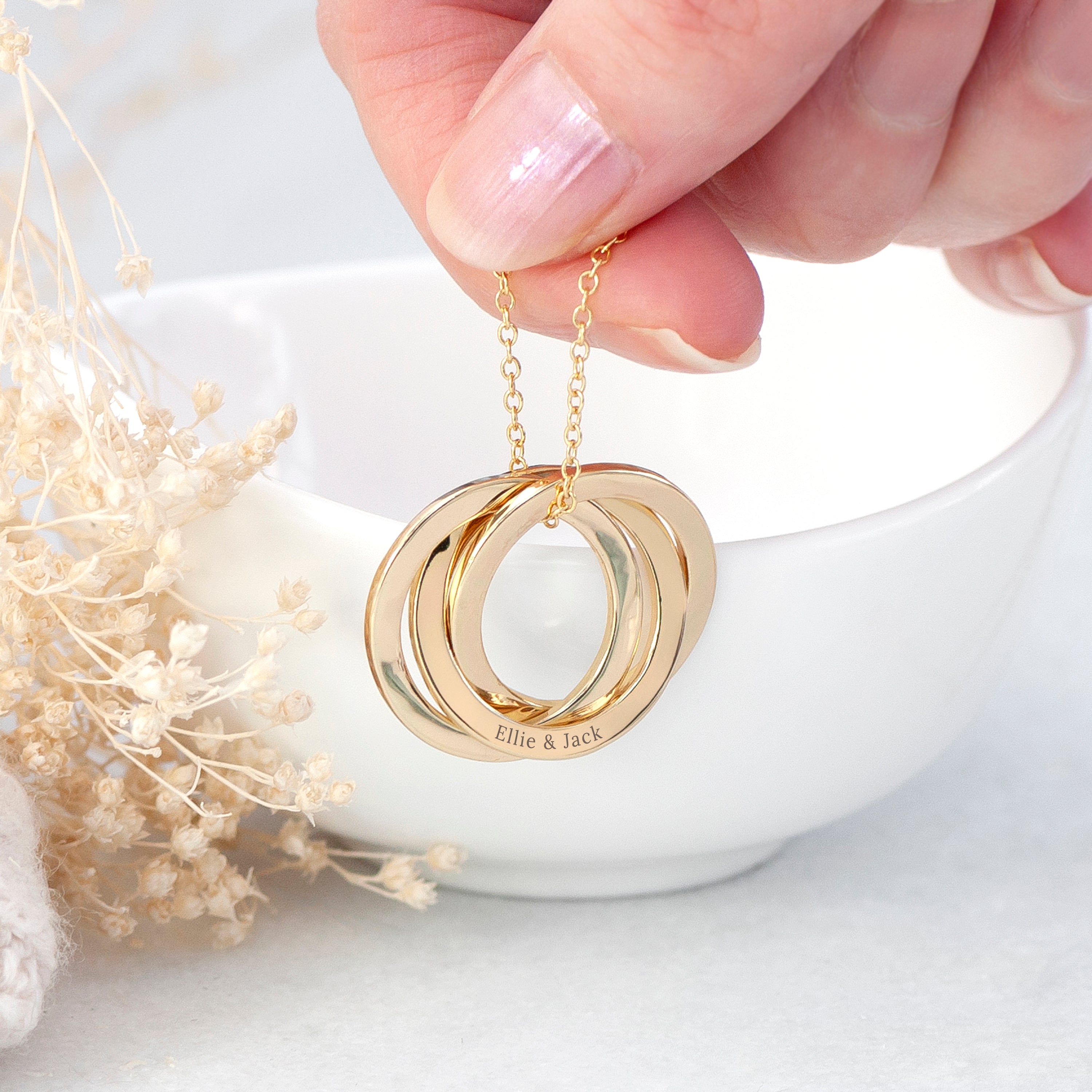 Personalised Classic Russian Ring Necklace