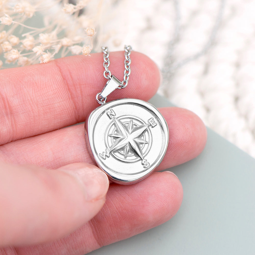 Personalised Compass Amulet Necklace