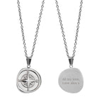 Personalised Men's Compass Amulet Necklace