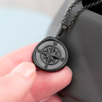 Personalised Men's Compass Amulet Necklace