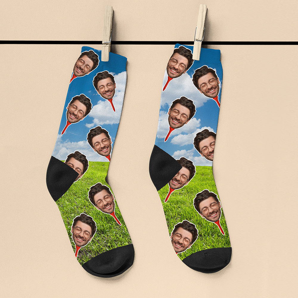 Personalised Golf Tee Face Socks