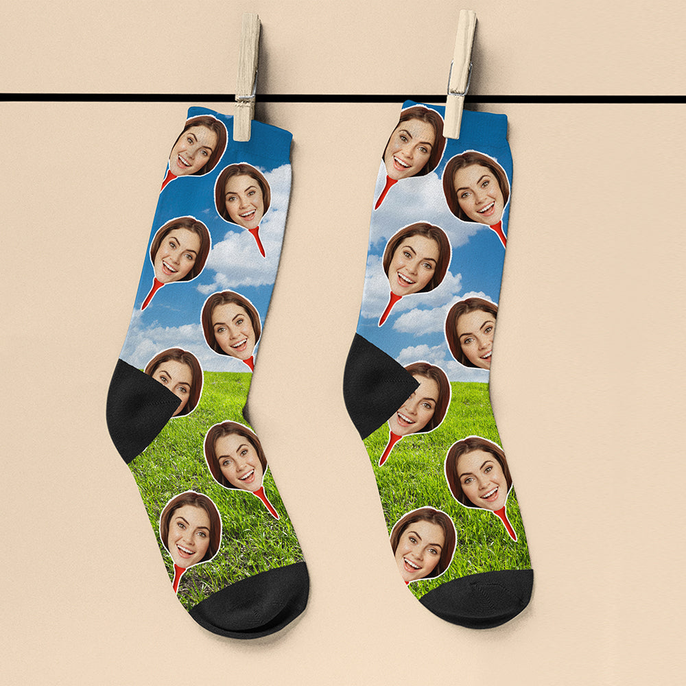 Personalised Golf Tee Face Socks