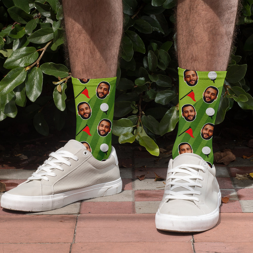 Personalised Golf Course Face Photo Socks