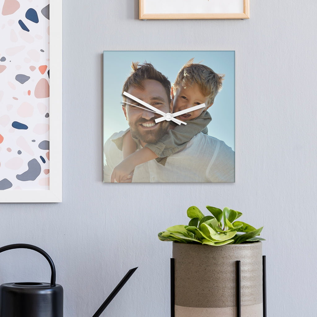 Personalised Photo Glass Square Wall Clock