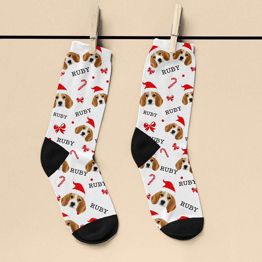 Personalised Christmas Pet Face Socks