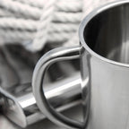 Personalised Name with Swirl Brackets Silver Outdoor Mug