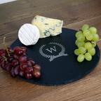 Monogrammed Wreath Round Slate Cheese Board