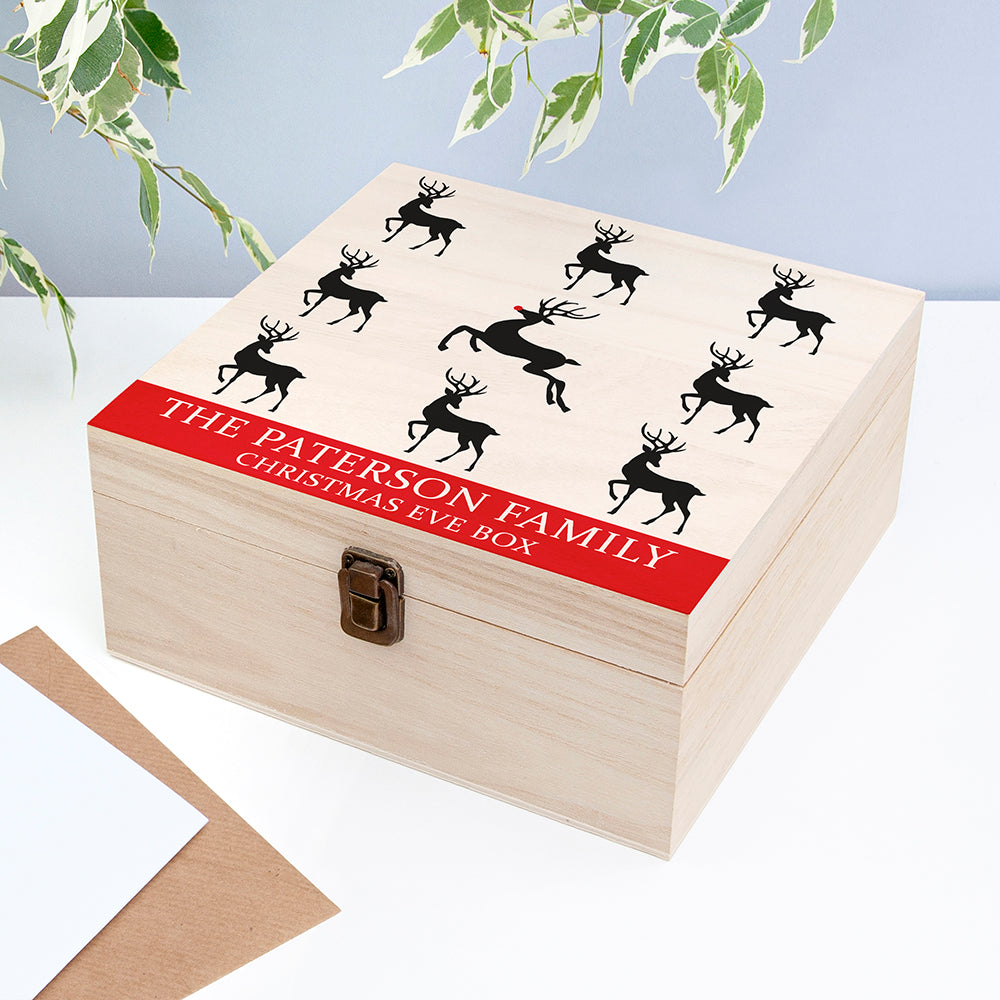 Personalised Reindeer Family Christmas Eve Box - Medium
