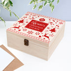 Personalised Festive Scandi Print Christmas Eve Box - Medium