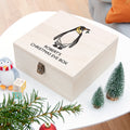 Personalised Geometric Penguin Christmas Eve Box - Medium
