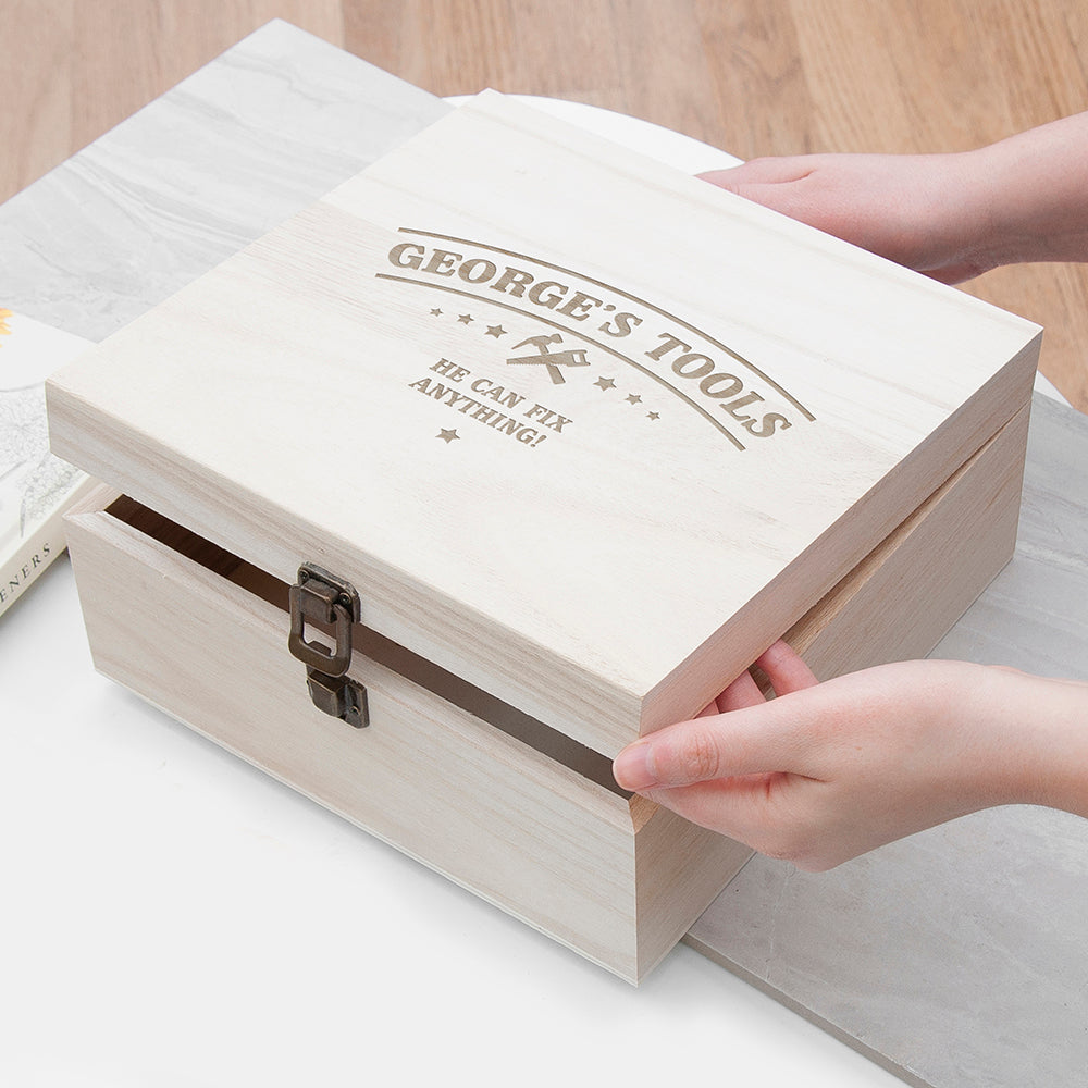 Personalised He Can Fix Anything Tool Box - Medium
