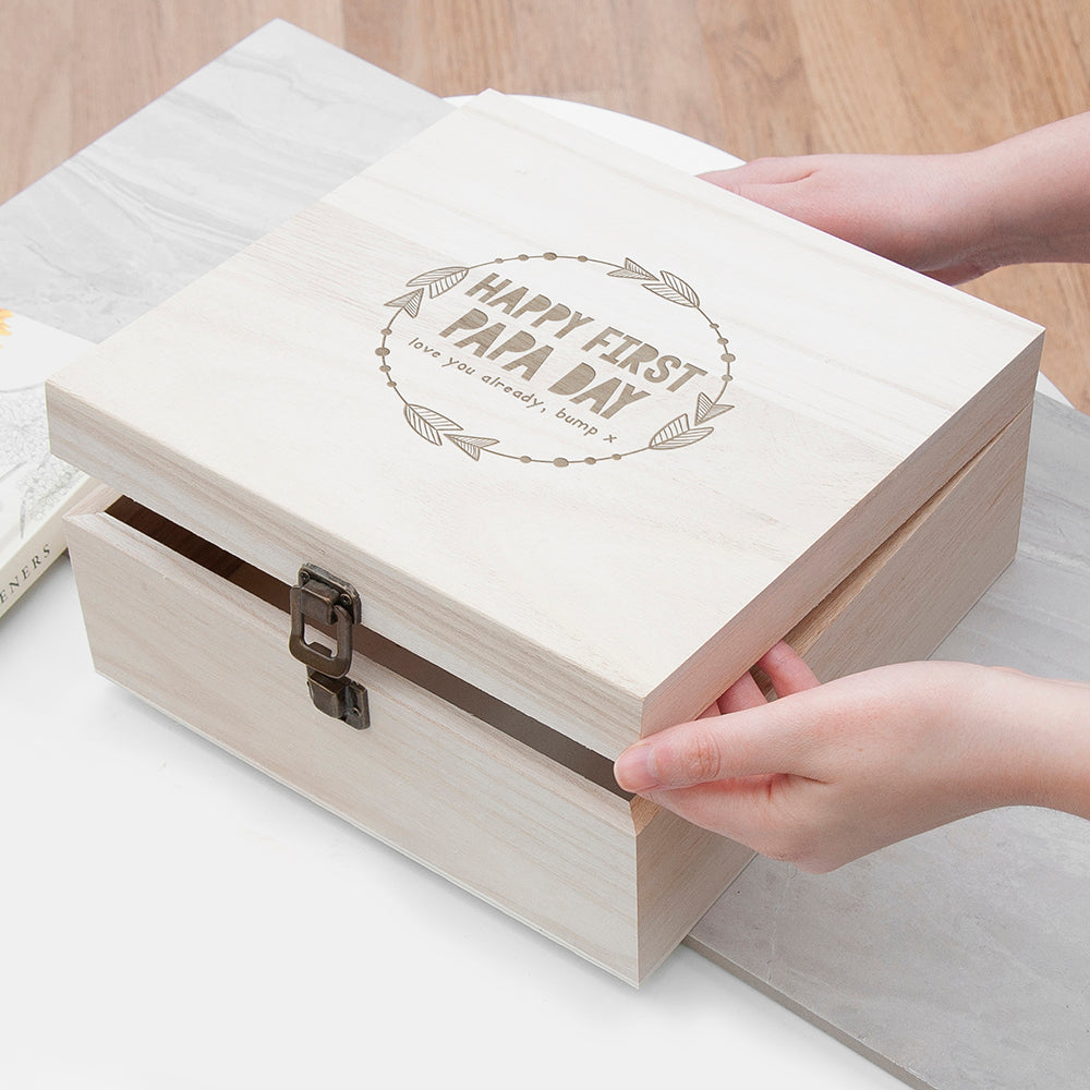 Personalised Happy First Papa Day Box - Medium