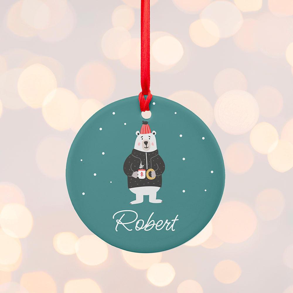 Personalised Polar Bear Christmas Decoration